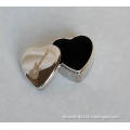 Exquisite Little Gift Metal Ring Box, Heart Silver Shiny Lovely Metal Ring Box